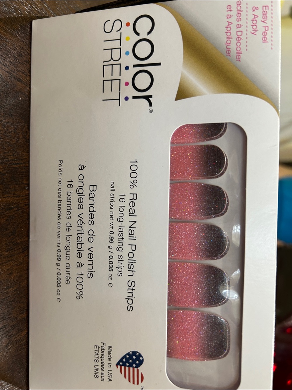 Color Street Atomic Sparkle Pink to Black Glitter Nail Strips by Color Street